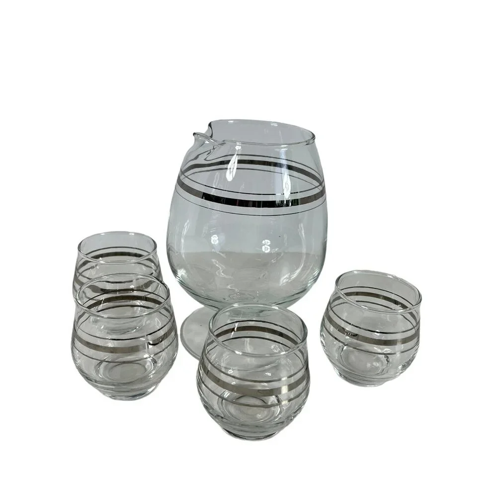 Mid-Century‎ Brandy Decanter Snifter with Glasses